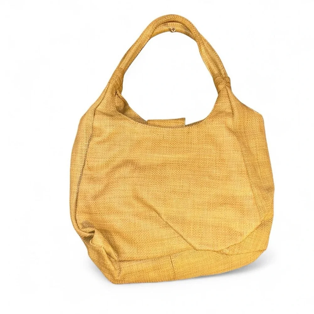 Y2K Avon Handheld Faux Straw Tote Handbag Lined w/ Magnet close Stain on inside - Picture 3 of 6